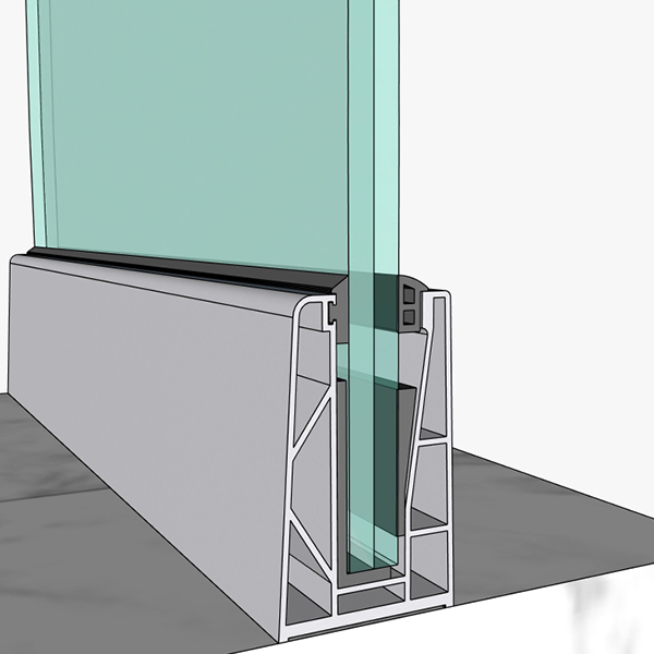 Profil aluminiu balustrade sticlă GP-55-STANDARD anodizat
